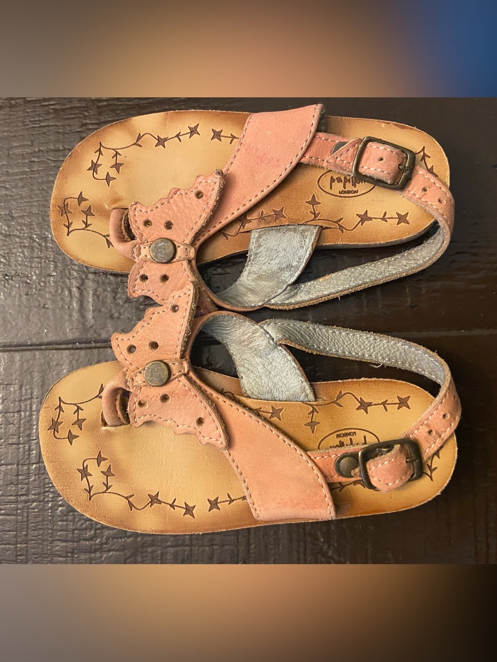 Papillon leather sandals size 24 eu 8 us shoes